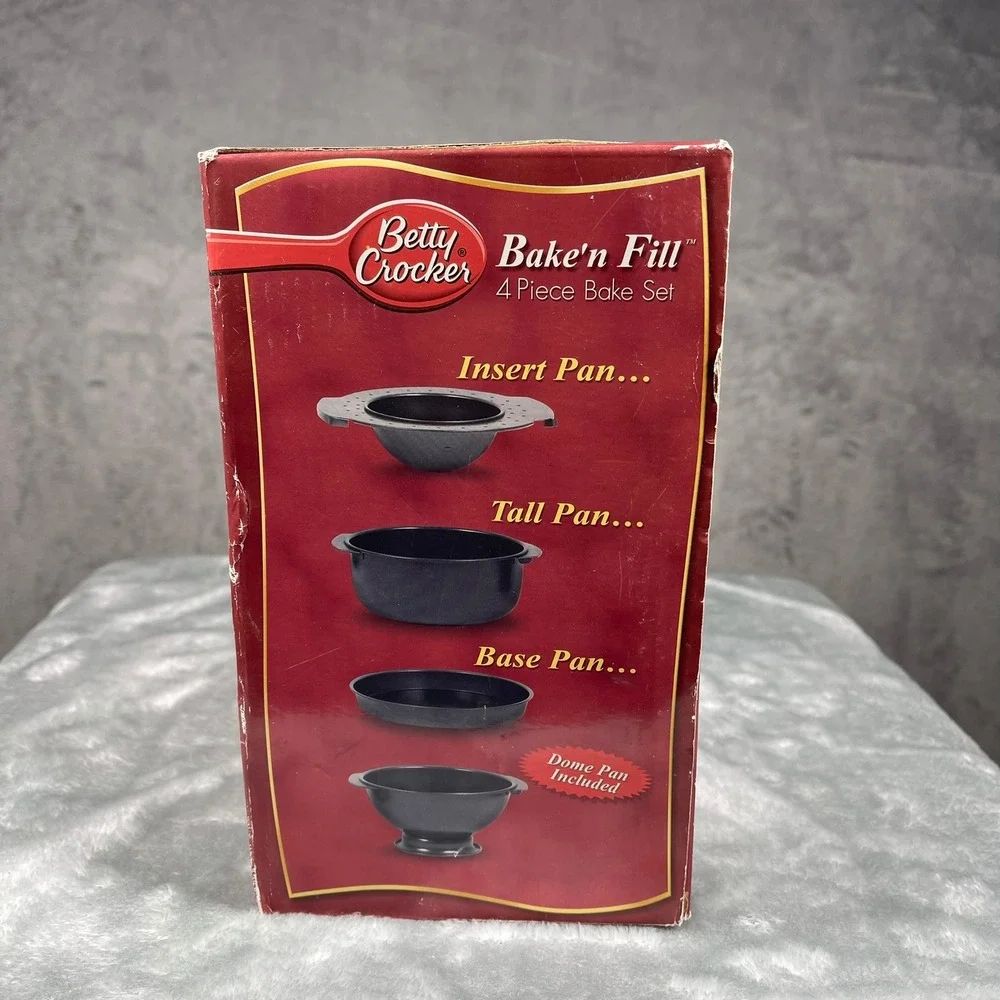 Betty Crocker Bake'n Fill 4 Piece Bake Set Unisex OS Black Dome Pan Included